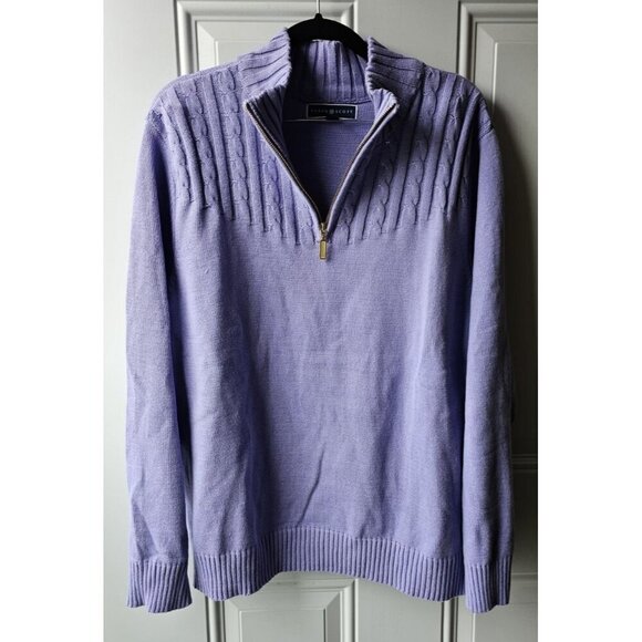 Karen Scott Women's Purple Cotton Zip-Neck Sweater XXL 100% Cotton - Picture 8 of 14